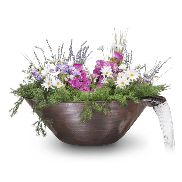 The Outdoor Plus 31 Remi Hammered Copper Planter & Water Bowl OPT-31RCPW - main